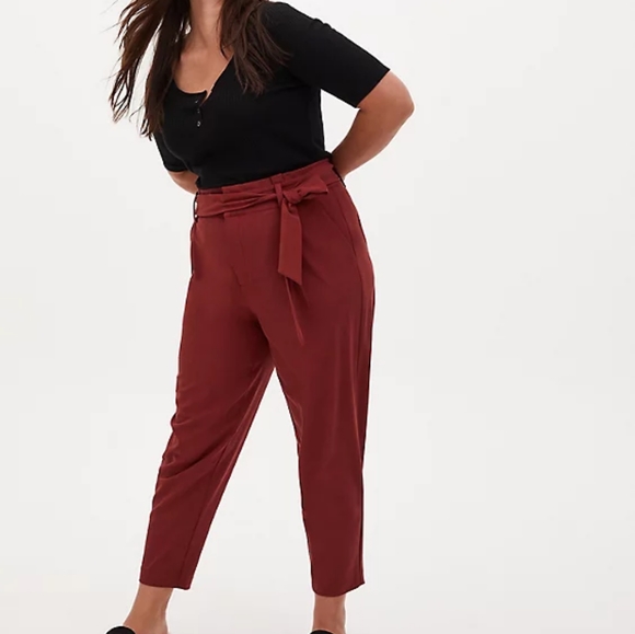 torrid Pants - NWT Torrid Brown tie waist, paperbag, strt leg,